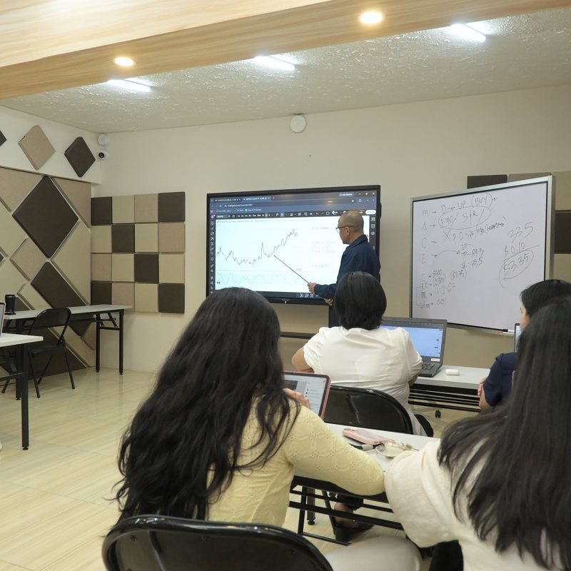 Students attending a continued learning discussion