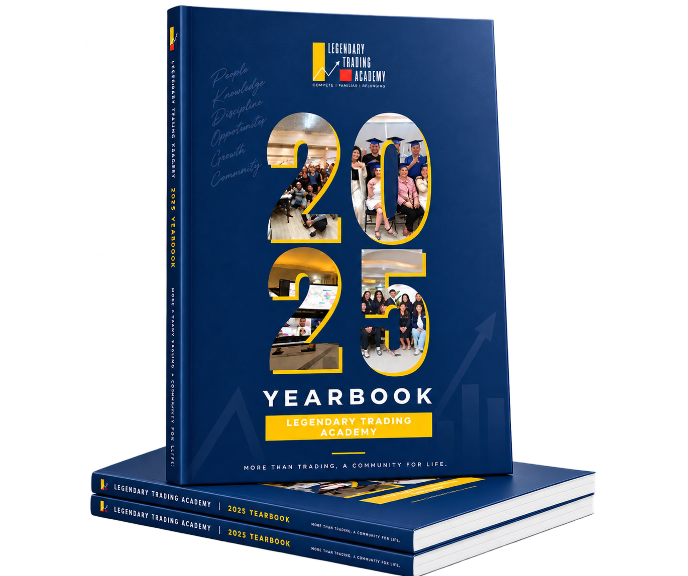 Official 2025 Legendary Trading Academy Yearbook mockup
