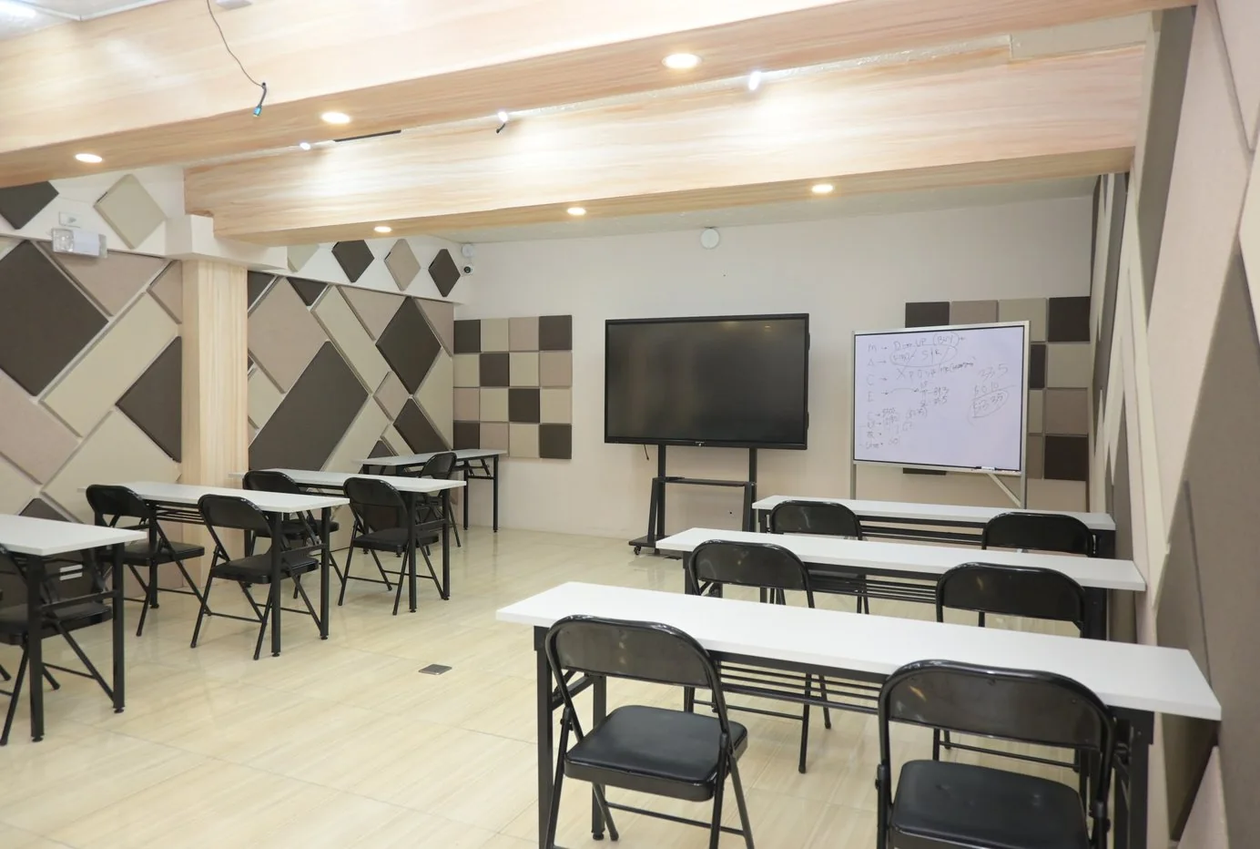 A clean classroom prepared for face-to-face learning at Legendary Trading Academy.